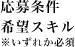 応募条件・希望するスキル ※いずれか必須